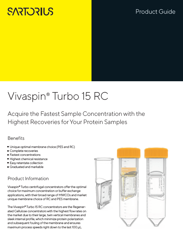 Vivaspin® Turbo 15 RC centrifugalne jedinice - Sartorius Croatia