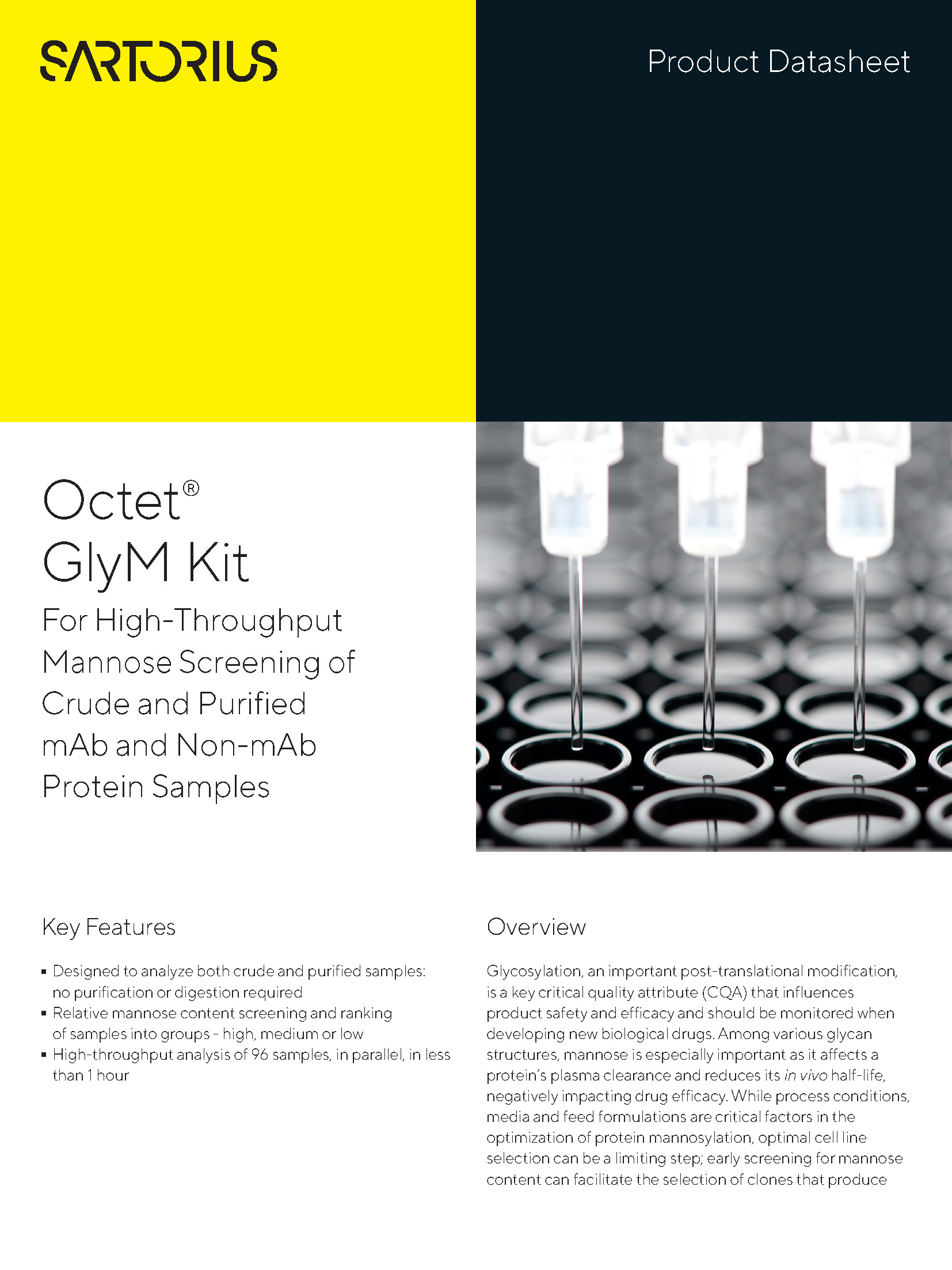 Octet® GlyM Kit - Za visokoučinkoviti screening manoze iz sirovih i pročišćenih mAb i uzoraka proteina koji ne sadrže mAb - Sartorius Croatia