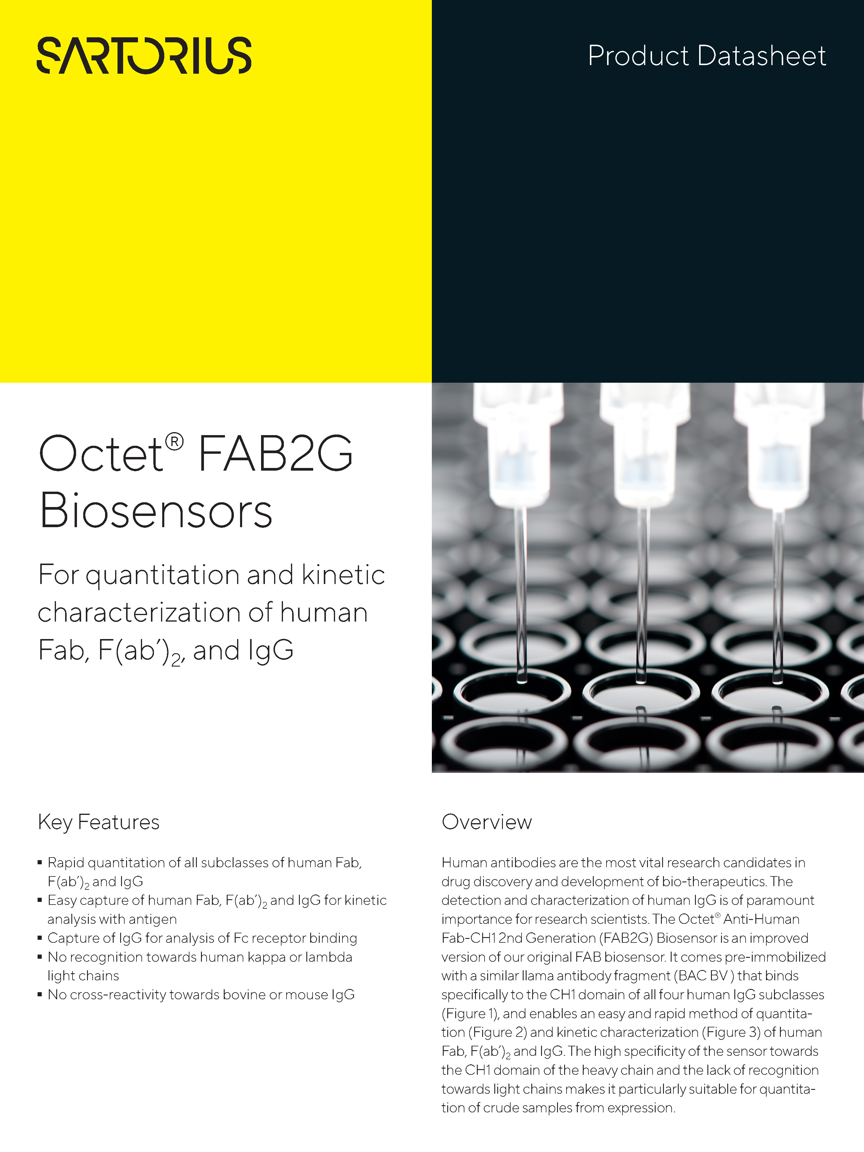 Octet® FAB2G biosenzori - Za kvantifikaciju i kinetičku karakterizaciju humanih Fab, F(ab’)2 i IgG - Sartorius Croatia