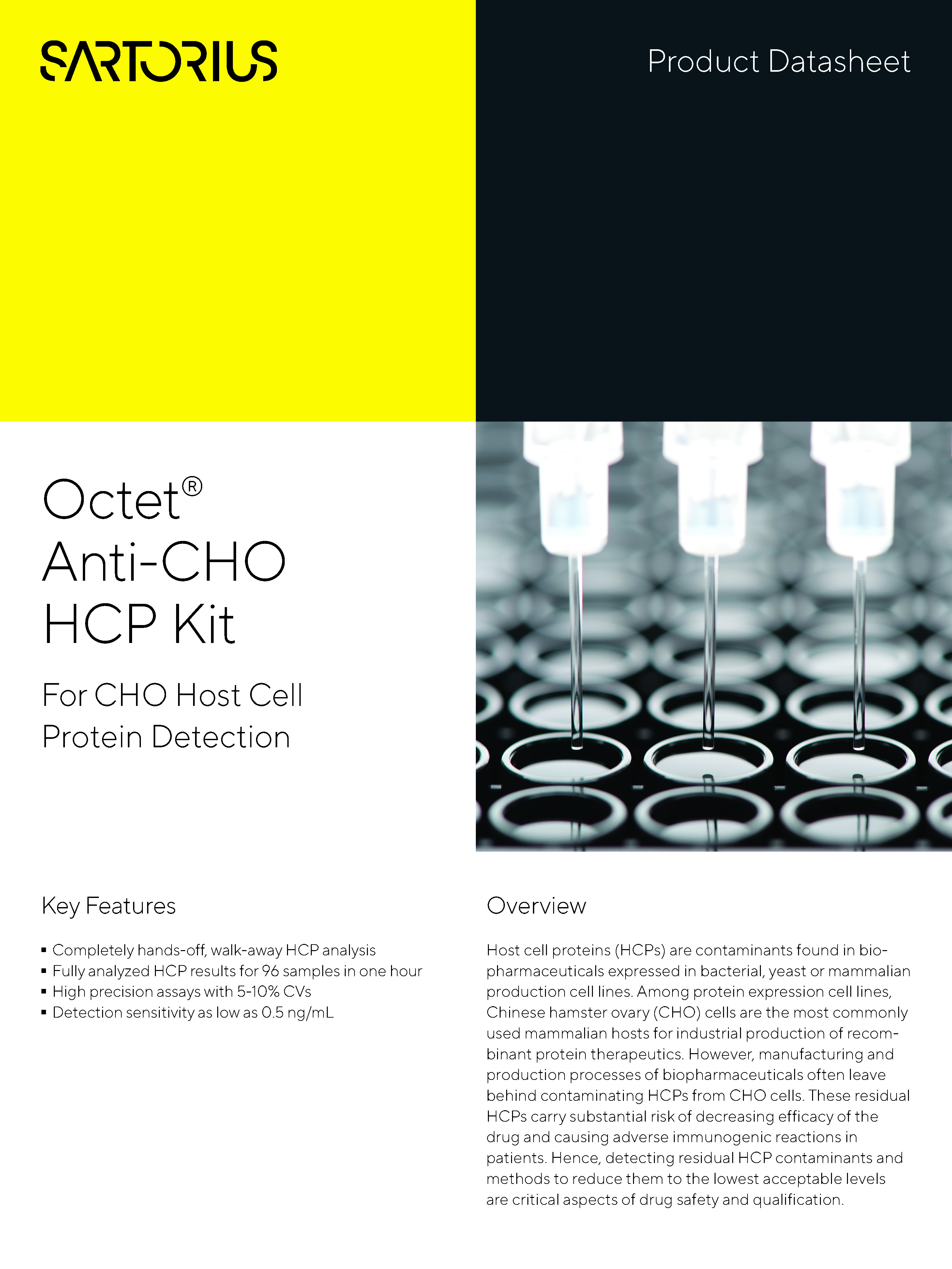 Octet® Anti-CHO HCP komplet - Za CHO detekciju proteina stanica domaćina - Sartorius Croatia