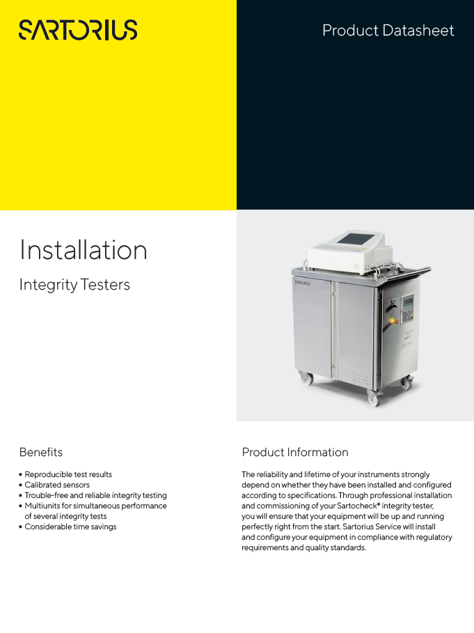 Instalacija Sartocheck® uređaja za ispitivanje integriteta filtera - Sartorius Croatia