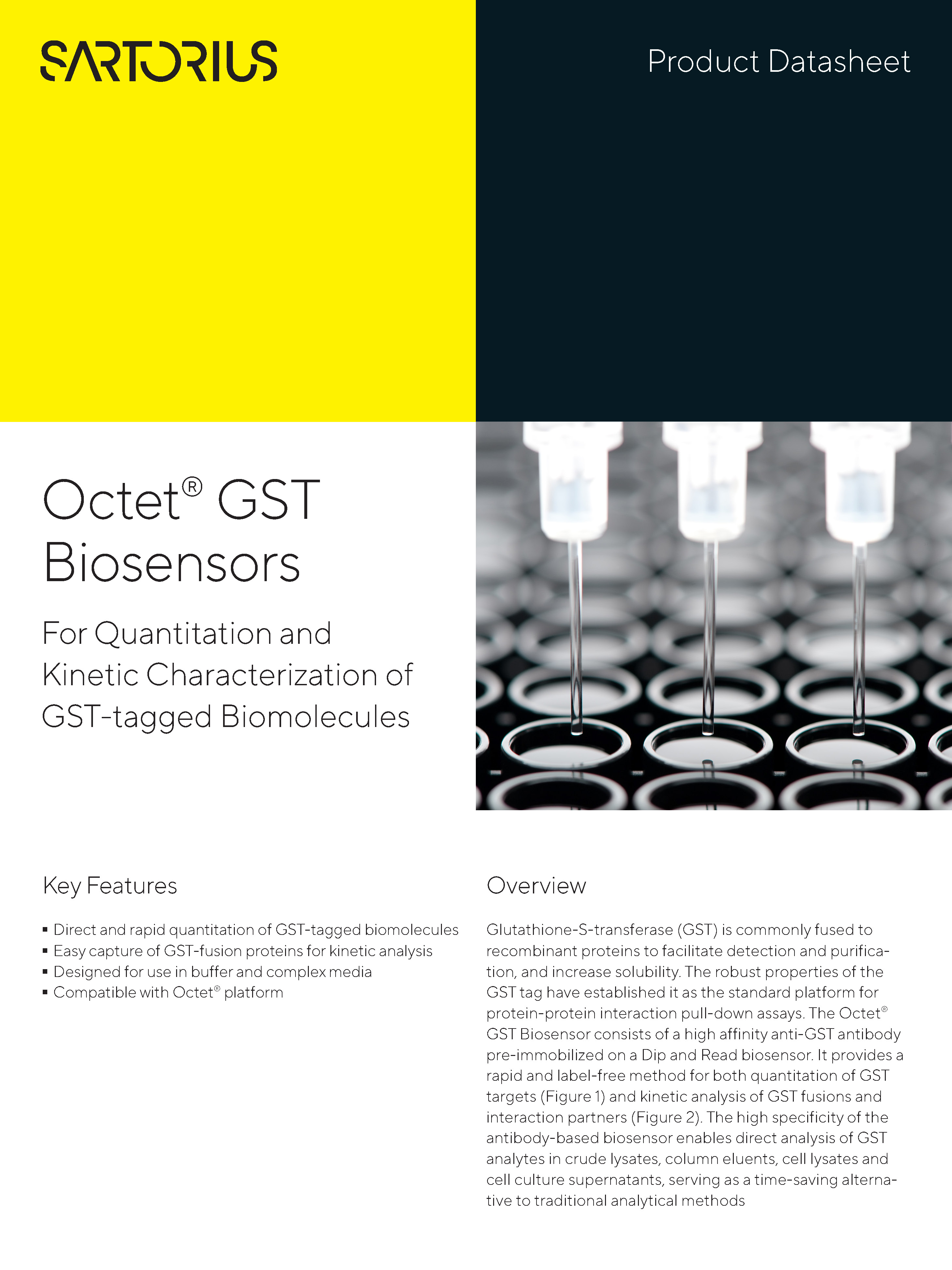 Octet® GST biosenzori - Za kvantifikaciju i kinetičku karakterizaciju GST označenih molekula - Sartorius Croatia